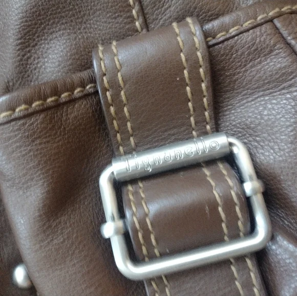Tignanello Brown Leather Hobo Shoulder Bag - Picture 2 of 4